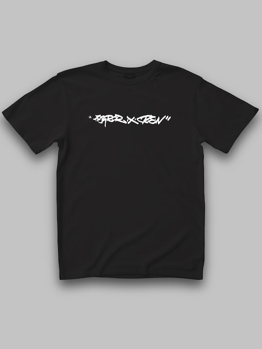 Tricou negru cu logo imprimat Terror X Crew alb