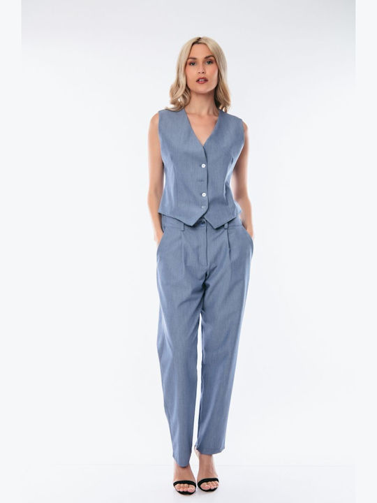 Set Weste + Gestreifte Blaue Hose