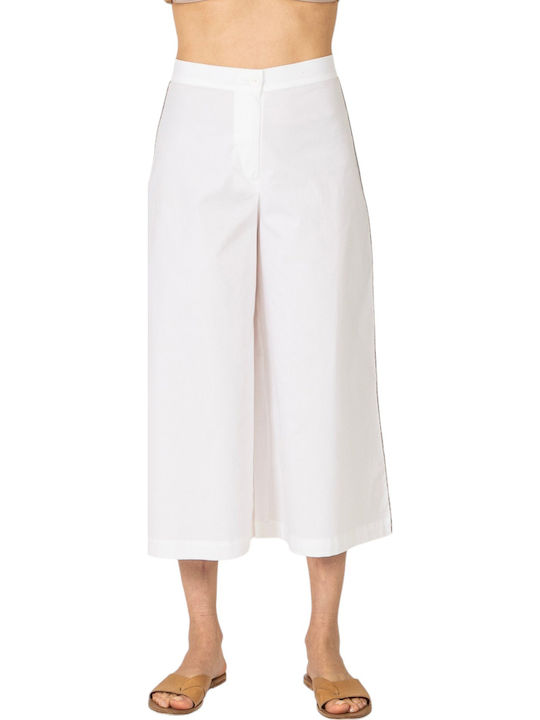 Pantaloni evazați Aggel W din poplin cu detalii...