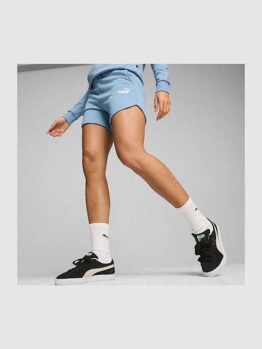 PUMA Γυναικείο Ψηλόμεσο Αθλητικό Σορτς Γαλάζιο