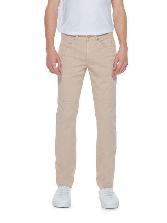 Jeckerson Men's Trousers Elastic Beige