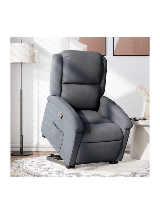 Relaxsessel mit Fußhocker Samt Dark Grey 71x86....