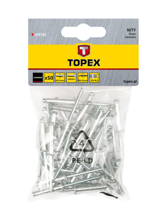 Topex Aluminum Rivet 3.2/8mm 50pcs