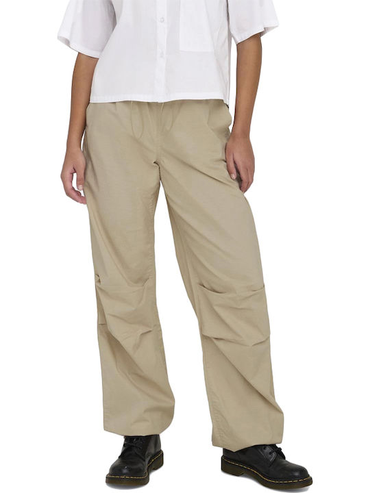 Only Mw Women's Fabric Trousers Brown