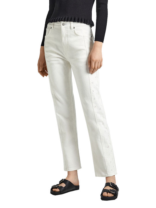 Pepe Jeans Women's Fabric Trousers in Straight Line White