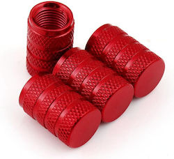 Car Tire Valve Caps Red 4pcs