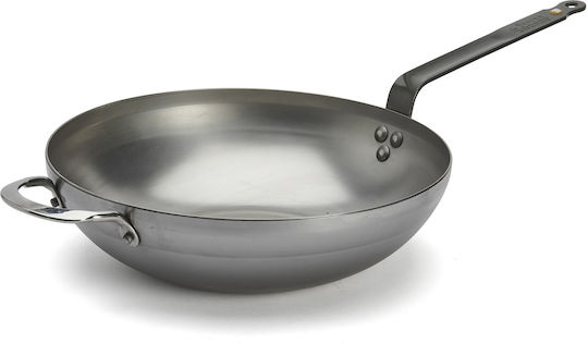 De Buyer Mineral B Wok από Ανθρακούχο Χάλυβα με Επίστρωση από Πέτρα 32cm