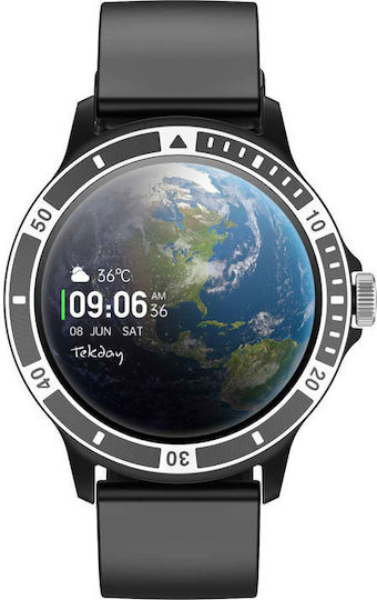 656530 42mm Smartwatch mit Pulsmesser (Schwarz)