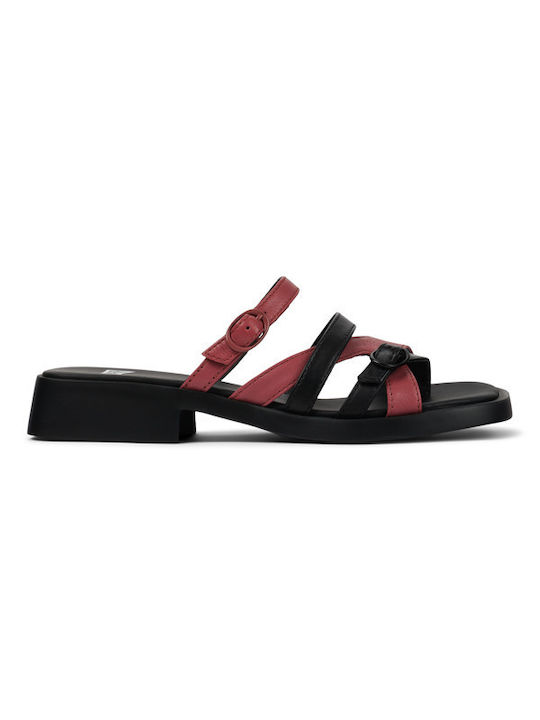 Camper Dana Tws Leder Damen Flache Sandalen in Schwarz Farbe