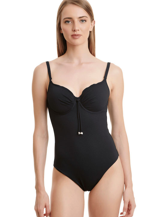 Erka Mare Open Back Padded Swimsuit Black