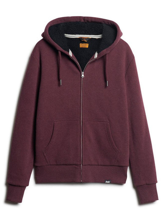 Superdry Borg Lined Sweatshirt Burgundisch