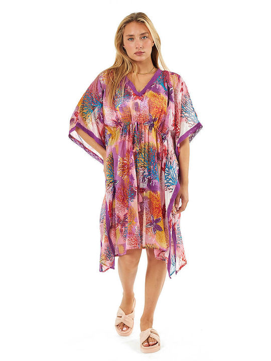 Verde Damen Kaftan Strand Rosa