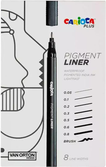 Carioca Markere Negri De Desen Profesionale Set 8 Buc