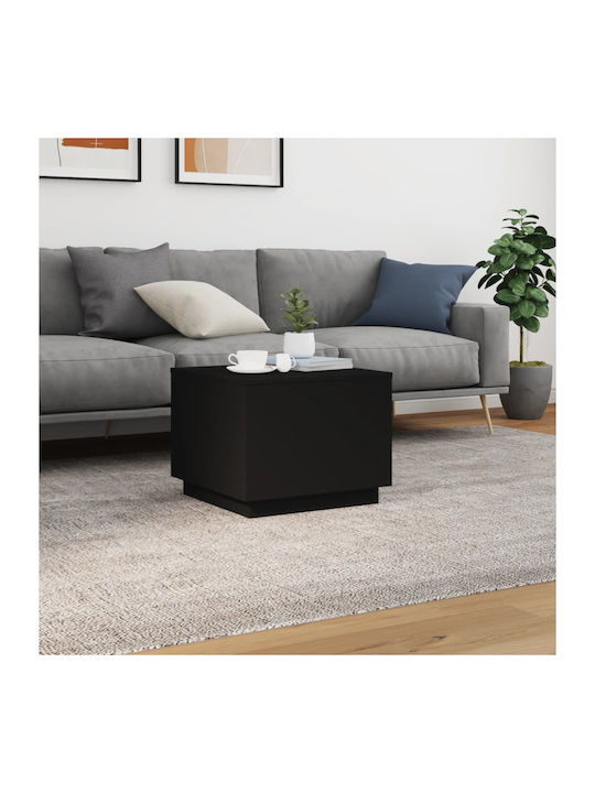 Masă Laterală Pătrată Din Lemn Neagră L50xL50xÎ40cm