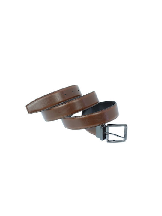 Verde Men's Belt 17-0194 Leather 120cm Black Brown