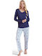 PijaMood Winter Women's Pyjama Set Blue