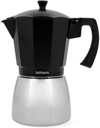 Bidasoa Stovetop Espresso Pot for 6 Cups Black