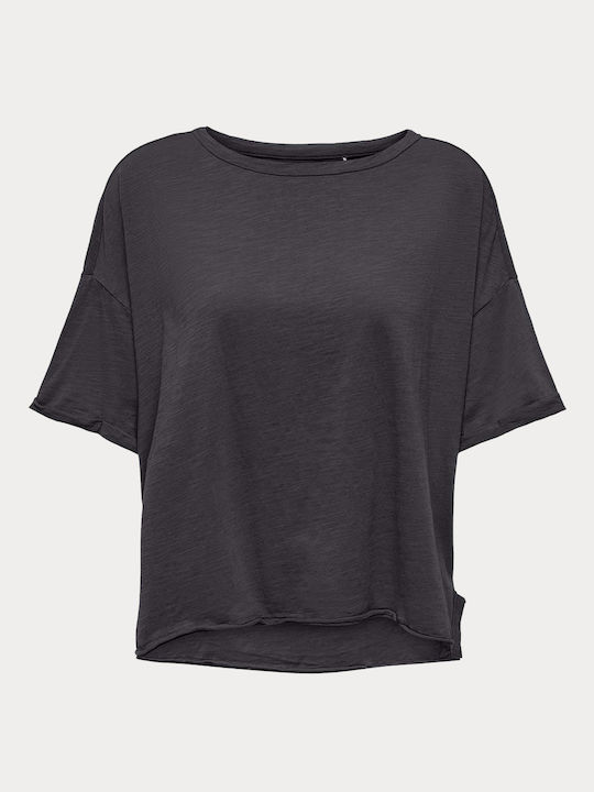 Only Boxy Women's Crop Top Short-sleeved DarkGray