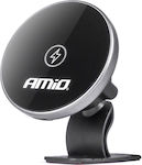 AMiO Basis für Mobiltelefon im Auto mit Magnet und kabelloses Laden Schwarz