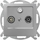 Ospel Satellitenbuchse Terminal in Silber Farbe GPA-GS/m/18