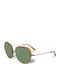 Women's Sunglasses with Brown Frame and Green Lens