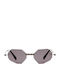 Kuboraum Unisex Sunglasses with Silver Metal Frame and Gray Lens