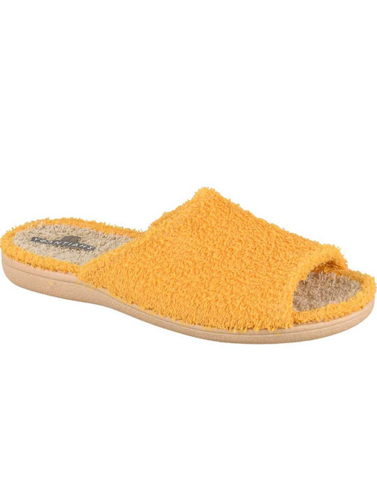 Yfantidis Terry Winter Women's Slippers in Yellow color