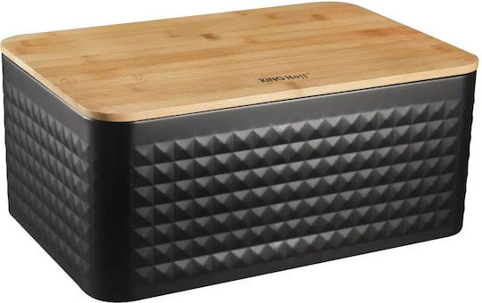 KING Hoff Cutie de pâine cu capac Metalic Neagră 35.5x23x15.5cm