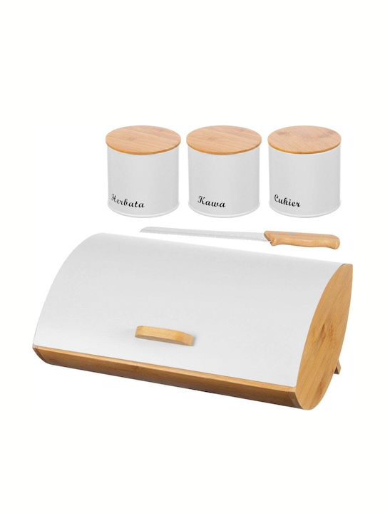 Brunbeste Bread Box with Lid Plastic White 10x10cm