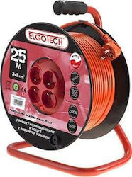 Elgotech Μπαλαντέζα Καρούλι με Καλώδιο 25m