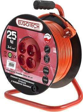 Elgotech Μπαλαντέζα Καρούλι 1 Θέσης με Καλώδιο 25m