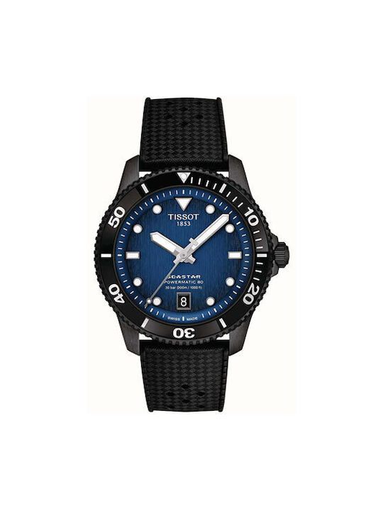 1000 Мъжки часовник 40 mm Автоматичен с Черна Каучукова Каишка