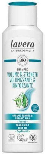 Lavera Volume & Strength Organic Bamboo & Organic Algae Shampoos for Fragile, Αντι-Θραύση Hair 250ml