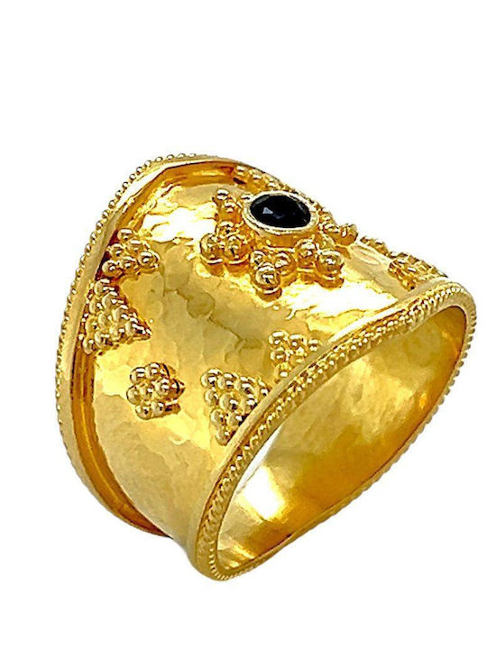 Xryseio Damen Ring mit Steinen aus Gold 18K