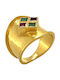 Xryseio Ring with Stones made of Gold 18K