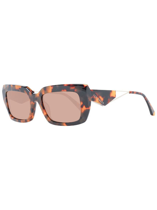 Ted Baker Women's Sunglasses with Brown Tartaruga Frame and Brown Lens