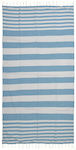 Prosop de plajă Pestemal din bumbac albastru-alb 90x180cm Ble 5-46-509-0029