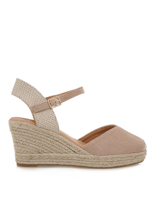 JK London Platforme dama în stil espadrile Roz