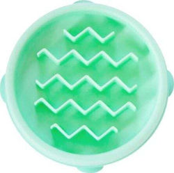 Bol pentru hrănire lentă a câinilor Outward Hound, plastic, verde Bol pentru hrănire lentă a câinilor Outward Hound, plastic, verde