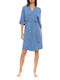 Pink Label Summer Women's Cotton Robe Light Blue