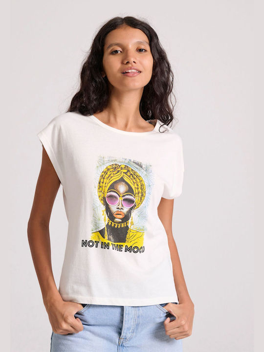 Funky Buddha Feminin Tricou Alb