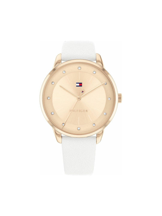 Tommy Hilfiger Watch with White Leather Strap