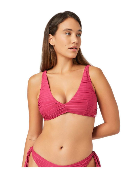 Minerva Padded Triangle Bikini Top with Adjustable Straps Fuchsia