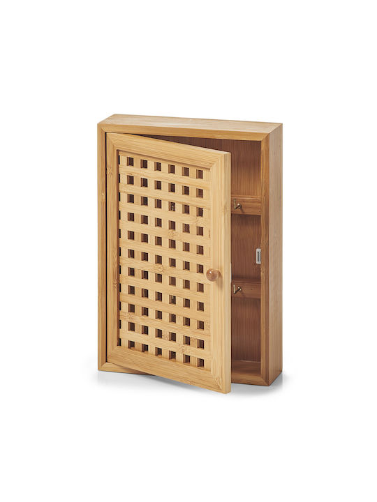 Zeller Wooden Wall Key Holder 8 Hooks 19x6x27cm