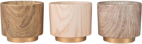 Zen Collection Ghiveci Ceramică Auriu cu suport 14x14x12εκ.