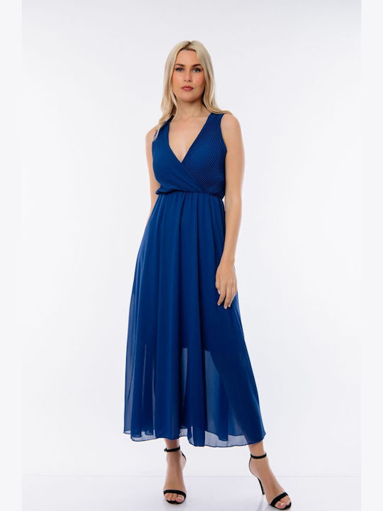 Dress Up Maxi Φόρεμα Κρουαζέ Μπλε Ρουά
