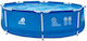 Enero Runde Schwimmbecken PVC 6503l mit Metallic-Rahmen Blau