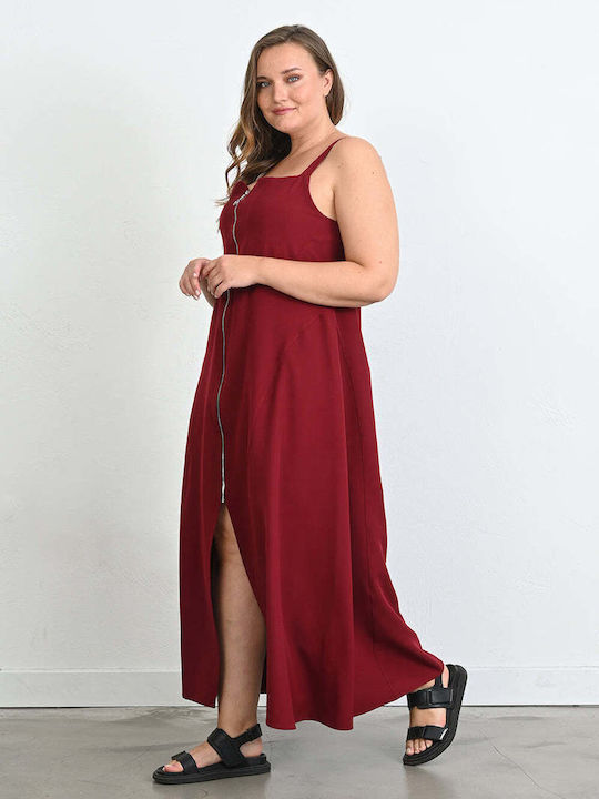 Bubble Chic Rochie cu Slit Bordeaux