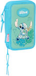 Safta Stitch Pencil Case 28pcs with 2 Compartments Turquoise