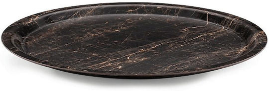 Espiel Black Wood Πιατέλα Σερβιρίσματος Οβάλ Ξύλινη Μαύρη 38x38εκ.